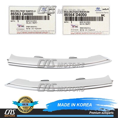 Genuine Front Bumper Chrome Moldings Left & Right For 16-18 Optima 86564D4000