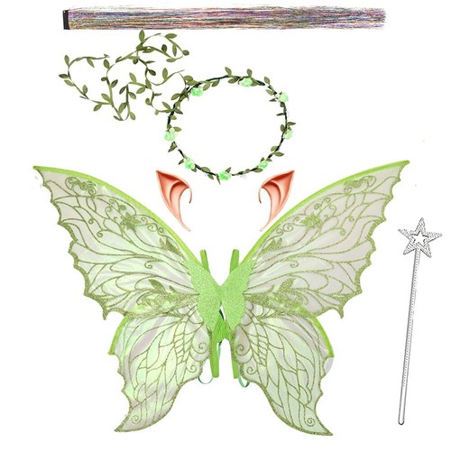 Organza Fairy Costume Set Sparkling Angel Wings for Halloween, Cosplay, Party - Picture 14 of 17