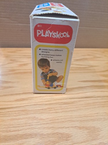 Vintage 1980 PLAYSKOOL BRISTLE BLOCKS Building WAGON SET with original Box - Picture 4 of 5