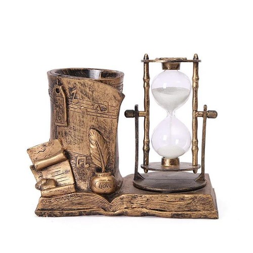 Reloj de Arena con Caja Resina Vintage Decoración del Hogar Pequeño Multicolor Novedad Soporte Libre - Imagen 9 de 26