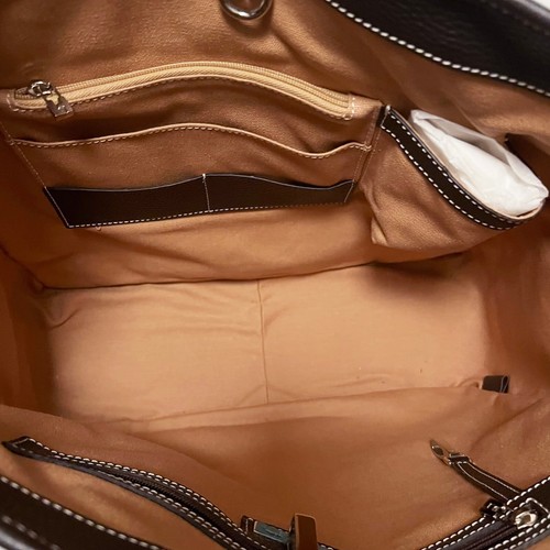 LAMBERTSON TRUEX Men's XL Dk Brown Canvas/ Leather Tote - NEW - Picture 9 of 13