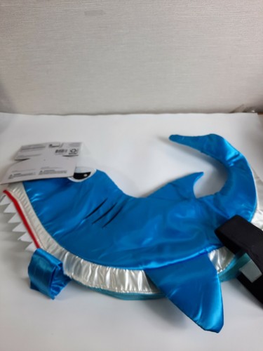 Dog Shark Costume Halloween Satin Blue White Size Med. Beagle Poodle New W/Tags - Picture 4 of 9