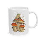 New ListingFrog Mushroom Mug Cottagecore Retro Nature Lover Gift Whimsical Coffee Tea Cup
