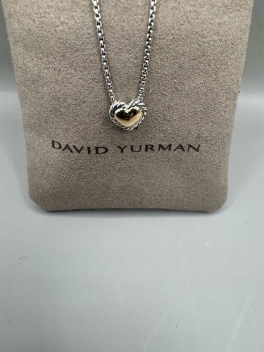 David Yurman Cable Cookie Classic Heart Necklace 18k Yellow Gold - Picture 3 of 13