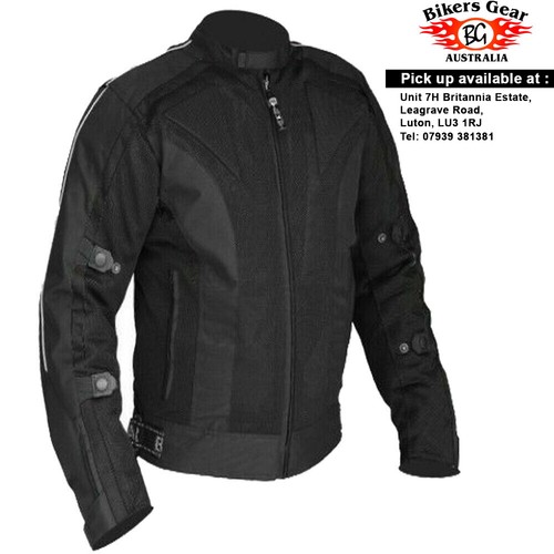 Australian Bikers Gear Motorcycle Waterproof Textile Mesh Textile Jacket Armor - Picture 19 of 39