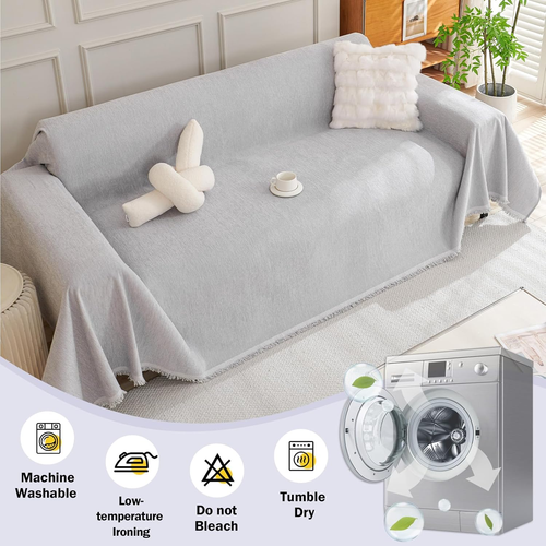 Couch Cover for Dogs Washable Chenille Sofa Cover Sectional Couch Cover 2 Cushio - Picture 5 of 7