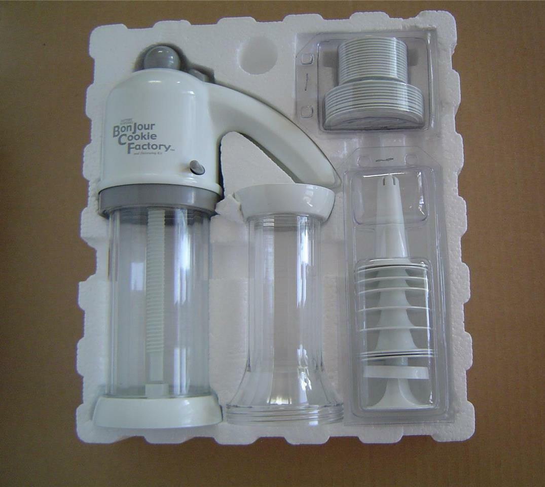 Bonjour Cookie Factory Press Food Decorator Jumbo &Regular Cooky