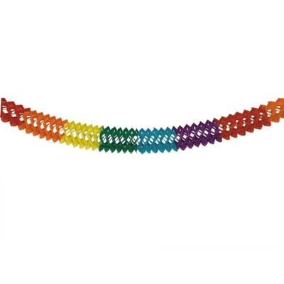 5 Großraumgirlanden Papier Ø16 cm 10m Rainbow schwer entflammbar Party Girlanden 5 Großraumgirlanden Papier Ø16 cm 10m Rainbow schwer entflammbar Party Girlanden
