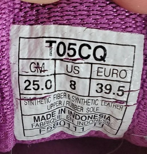 Asics Sneakers 8 Womens Shoe T05CQ White Silver Purple Gel Enhance Ultra - Picture 9 of 10