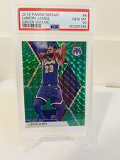 LeBron James 2019 Panini Mosaic #8 Green Prizm PSA 10 GEM MINT