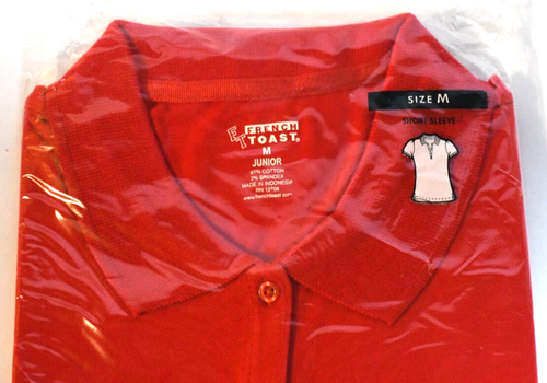 NIP French Toast Short Sleeve Polo Unisex Junior Medium Stretch Red - Picture 2 of 16