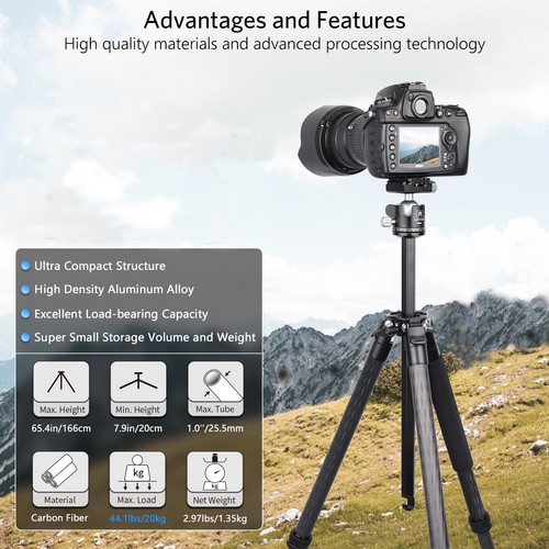 ARTCISE Carbon Fiber Tripod Camera Tripod with Ball Head Arcaswiss Style Head - Picture 6 of 17