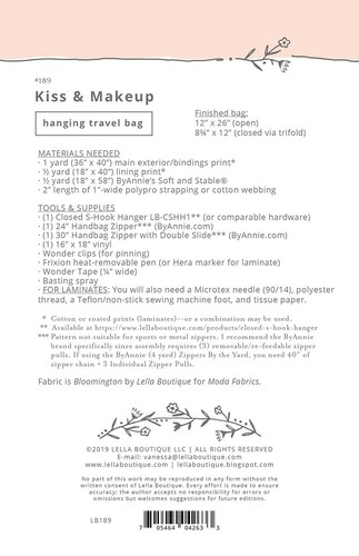 Kiss & Makeup Reisetasche zum Aufhängen Muster von Lella Boutique  - Bild 2 von 2