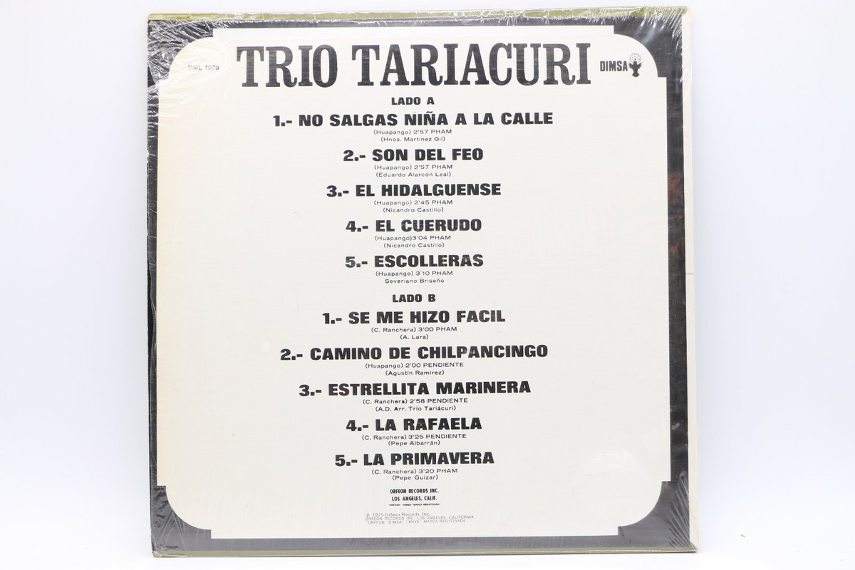 A35 Trio Tariacuri: No Salgas Nina A La Calle - 1975 Dimsa A35 Trio Tariacuri: No Salgas Nina A La Calle - 1975 Dimsa