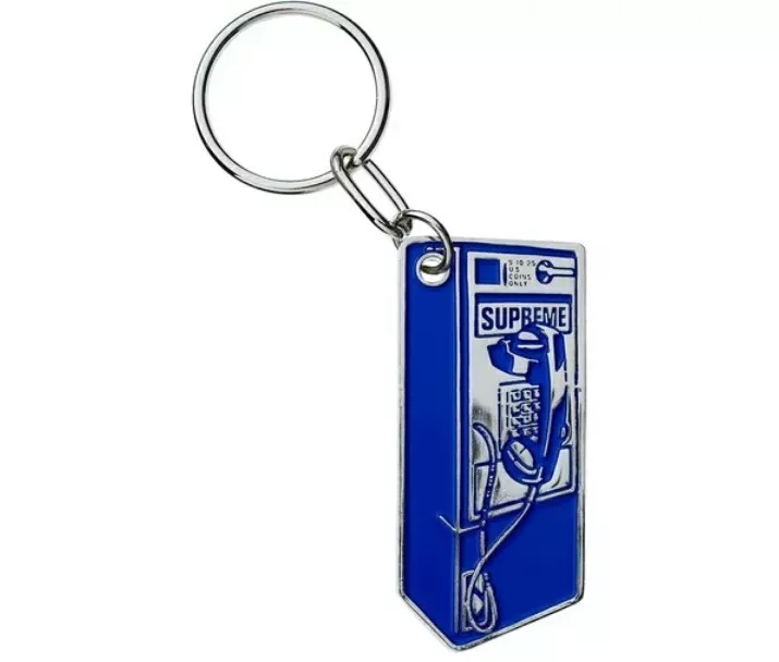 Porte clés Supreme Payphone bleu 100 % authentique flambant neuf FW18 semaine 2 