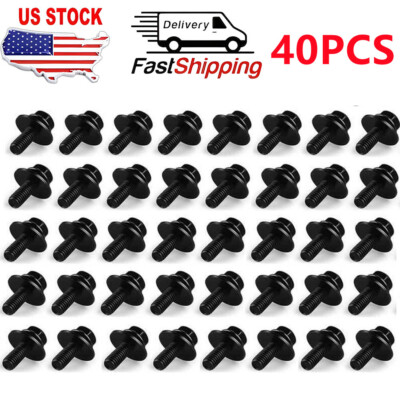 #ad #ad Car Body 40 Bolts Screw Fastener Fender M6 1.0x 16mm Long 10mm Hex 17mm Washer $17.98
