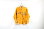 Vintage 90s Streetwear Boys Medium Distressed Hip Hop Velour Track Jacket Orange
