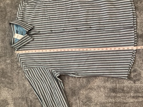 Van Heusen Studio Slim Fit Mens 2XL XXL Gray Striped Button Up Long Sleeve Shirt - Picture 5 of 10