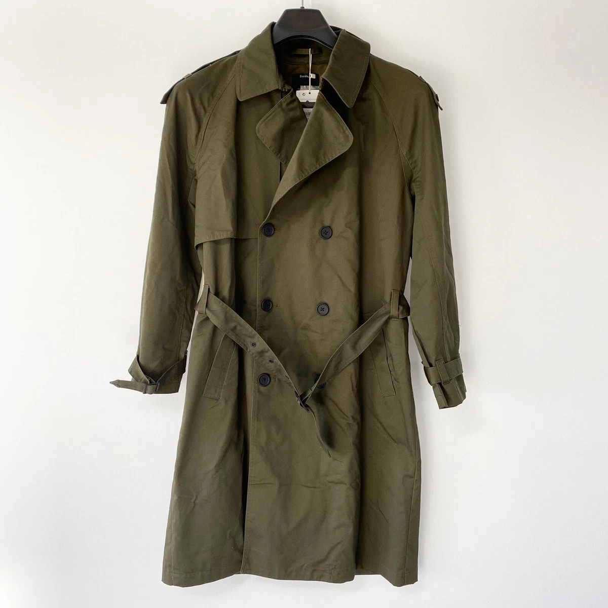 Bershka Dark Olive Trench Coat NWT M eBay