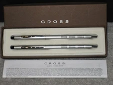 Vintage Cross Classic Century Chrome Ballpoint Pen & Mechanical Pencil Set - NIB