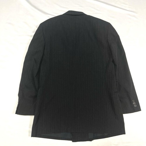 Completo set up vintage anni 90 doppio grigio scuro a righe - Foto 9 di 16