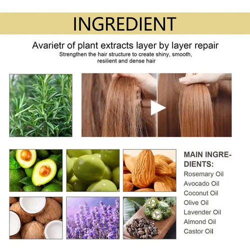 1-5PCS Natural Hair Growth Oil Veganic Organic Natural Hair Growth Oil 60ml - Picture 8 of 16