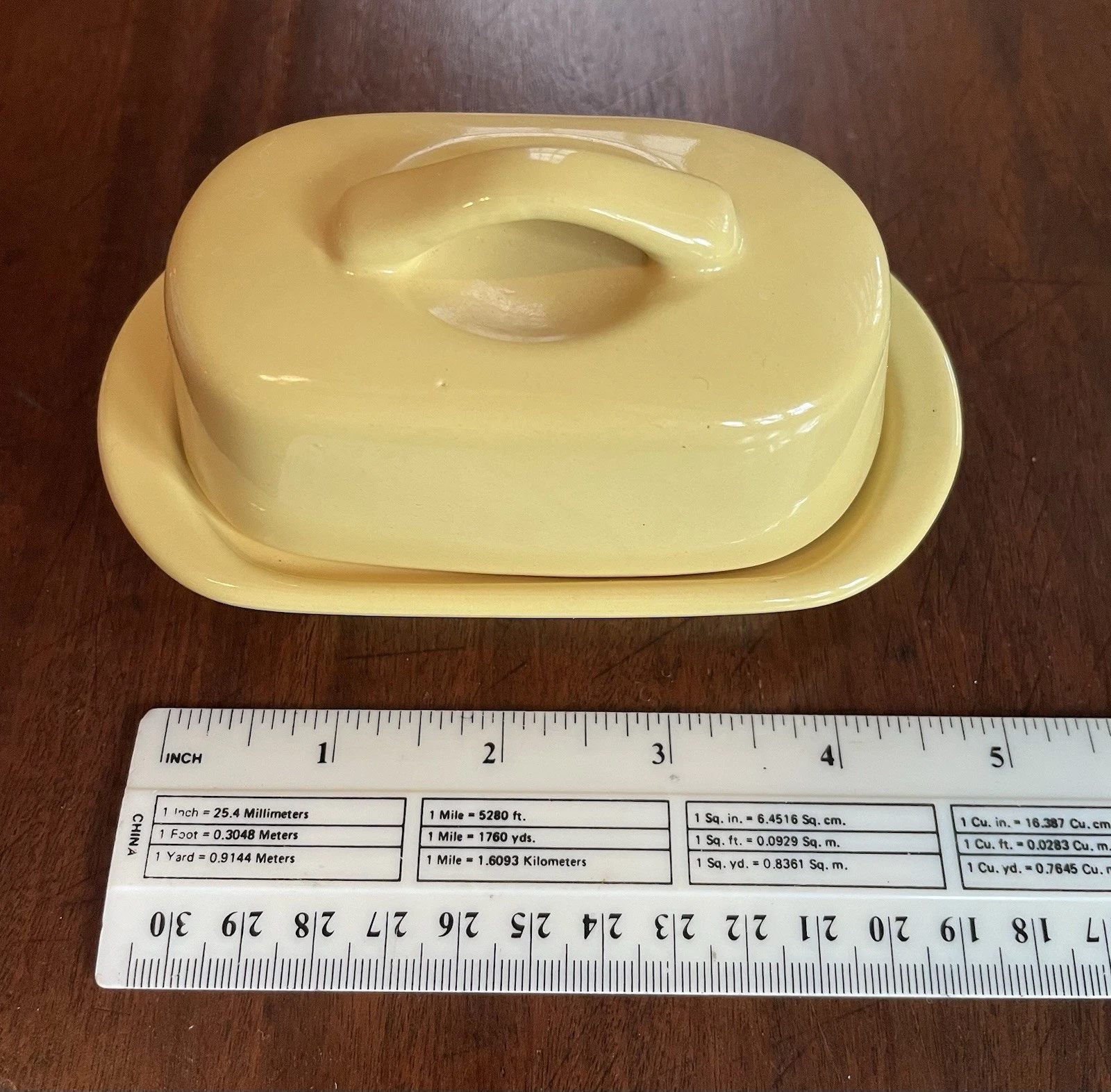 Chantal Yellow Covered Butter Dish with Lid 5"