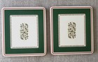 Set Of 2 Spode Christmas Rose Casserole Trivets  England Acrylic Finish Cork 