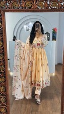 Aesthetic Wear Faux Georgette Gown And Bottom With Dupatta For Women