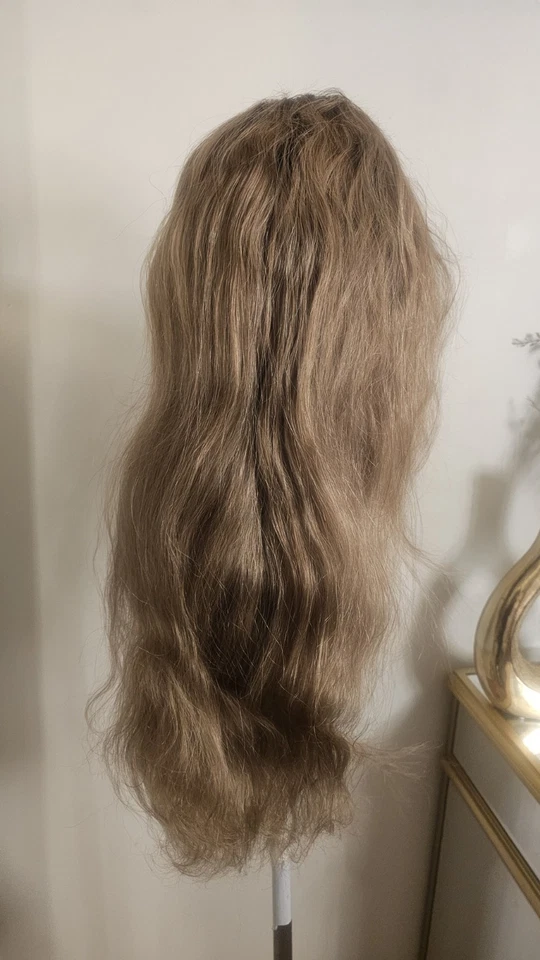 Peruca de renda loira suja de alta qualidade 26 a 28 "lisa 150% cabelo humano virgem  - Imagem 2 de 4