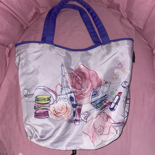 LANCOME Reversible Lavender Tote Bag Purse Handbag Beach Travel New - Picture 4 of 6