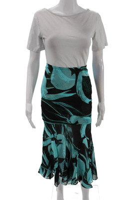 Louisa Ballou Womens Sundown Skirt - Turquoise Flower Size XS