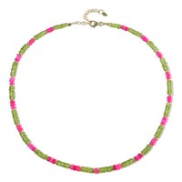Rosa Opal Peridot Vergoldete Halskette