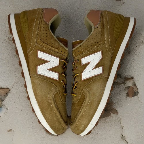 New Balance 574 'Marbled Street' Sneakers Mens US Size 12 Tan Suede Sea Salt