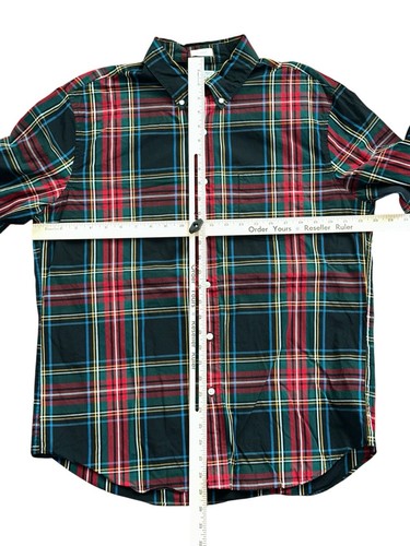 J. Crew Herren Large klassisches Button Down Hemd kariert rot blau grün - Bild 10 von 12