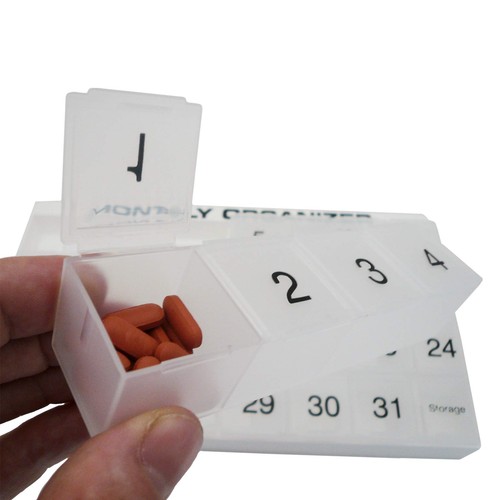 31 Day Pill Organizer | 1 per Day, 4 Week, 31 Compartments + Storage Monthly ... - Picture 8 of 8