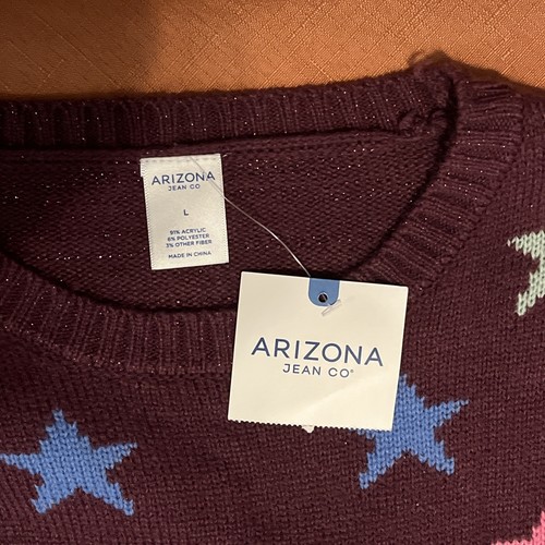 Arizona Purple Sweater with Stars Girls Large - NWT - Picture 3 of 10