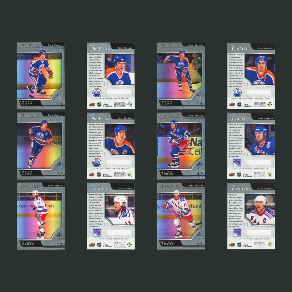 Juego completo de 48 tarjetas de hockey SP Signature Edition Legends Profiles 2020 casi nuevo NHL Foto 3 de 4