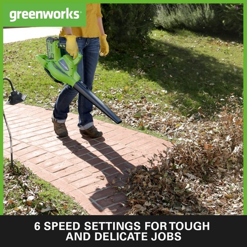 Greenworks GD40BV Cordless Leaf Blow Vac with Brushless Motor, 280km/h, - Picture 4 of 5