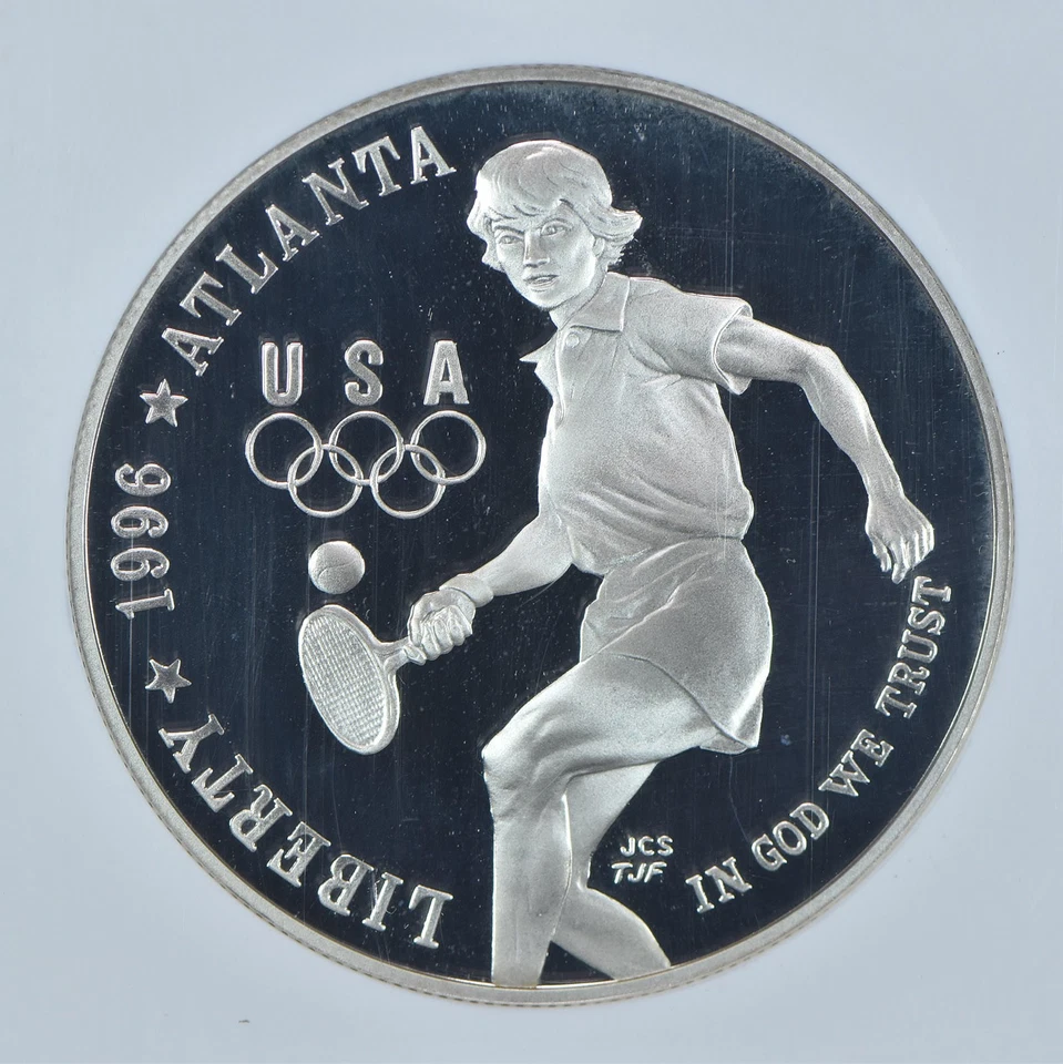 1996-P Olympic Tennis Commemorative Silver Dollar PF69 UCAM NGC *7310 - Image 3 of 4