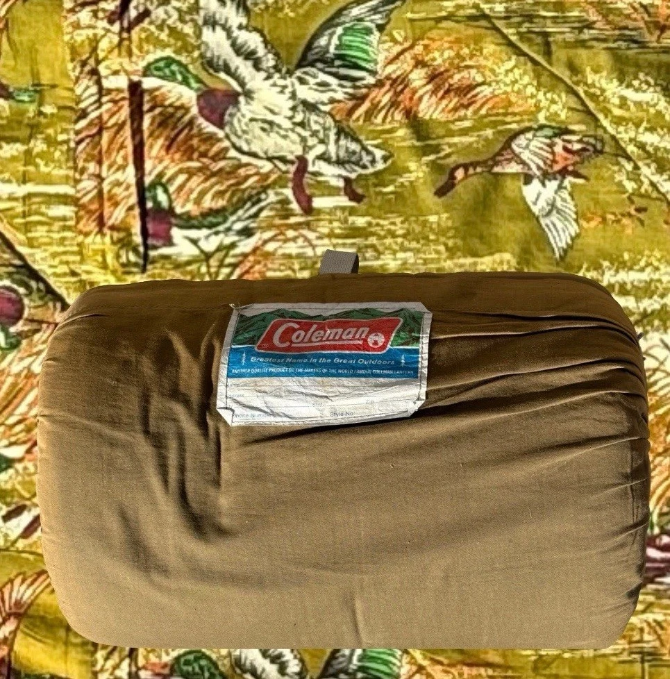 Vintage Coleman Flannel Sleeping Bag Ducks Tent Camp Backpacking Hunting