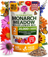 Monarch Butterfly Wildflower Seeds Mix 2Oz, 20000+ Non-Gmo Milkweed Seeds 141.76 per gallon