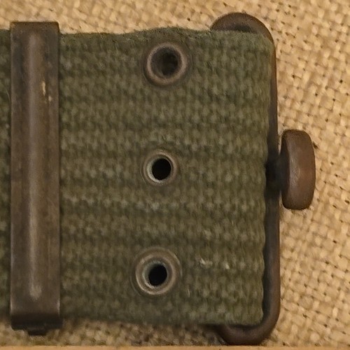 Vintage Army Web Belt Kahki Canteen Cover Japan Stamped metal Canteen - Picture 5 of 18