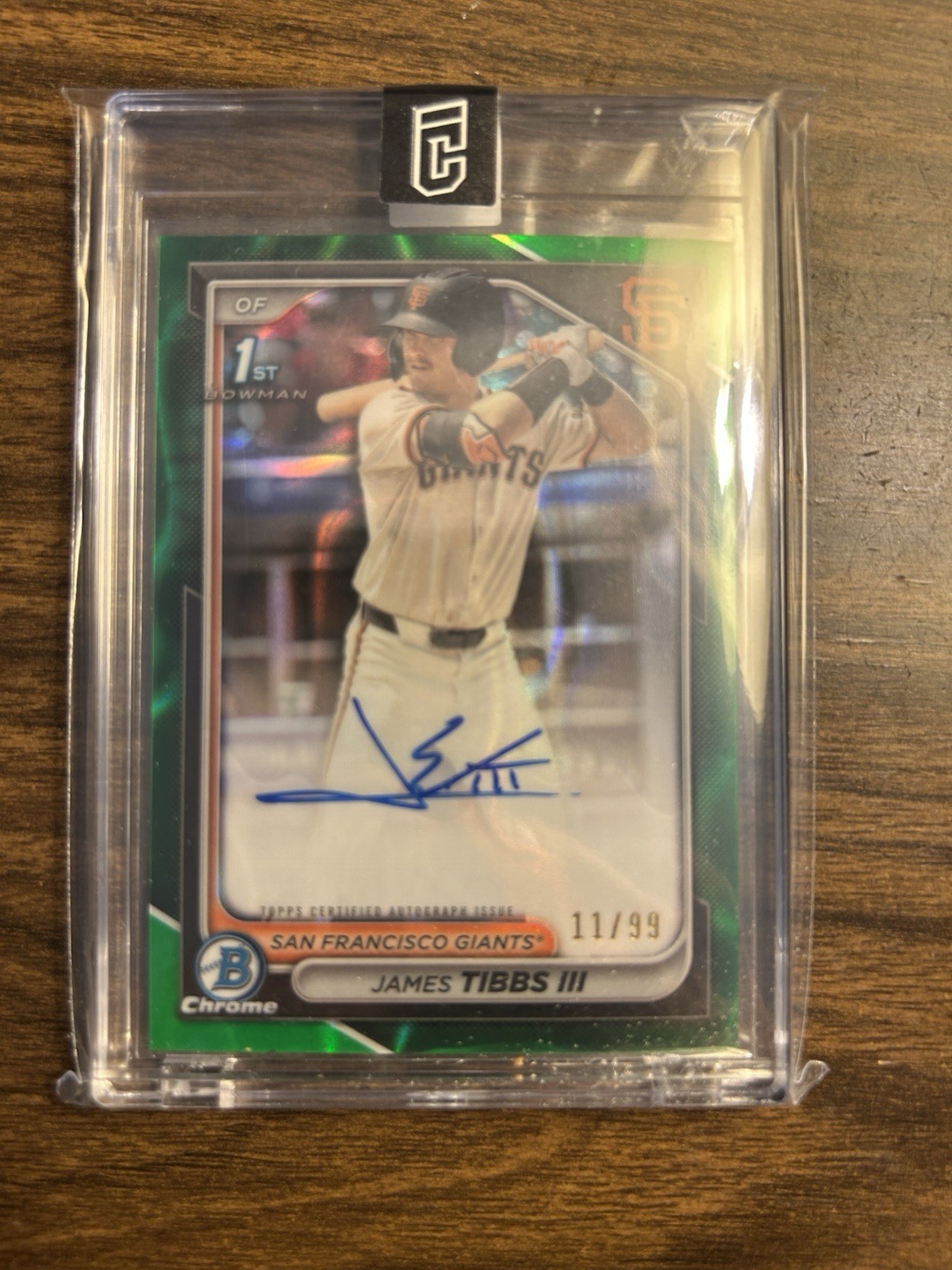 James Tibbs III 2024 Bowman Chrome 1st Green Lava Refractor Auto /99 #CPA-JT