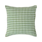 Green Houndstooth Cushion Cover 18x18" 100% Cotton Sofa Bed Decorative Pillow
