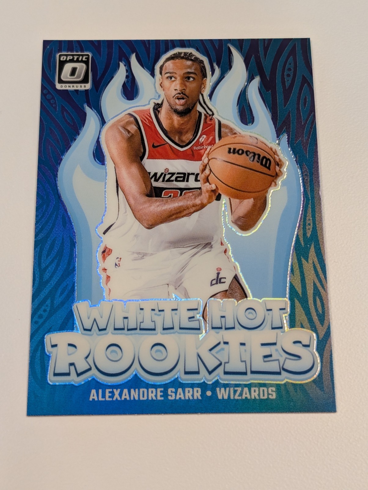 2024-25 Panini Optic White Hot Rookies Alexandre Sarr RC Purple Holo #14 Wizards