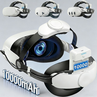 10000mAh Battery VR Head Strap for Meta Quest 2/Quest 3S/Quest 3 Replacement