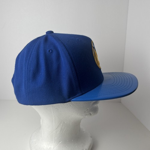 Golden State Warriors Lana Azul Sólido Mitchell & Ness NBA Retro Snapback Gorra Gorra - Imagen 4 de 8