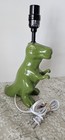 T REX Dinosaur Table Lamp Green Ceramic Jurassic Children’s Room 13” NO SHADE