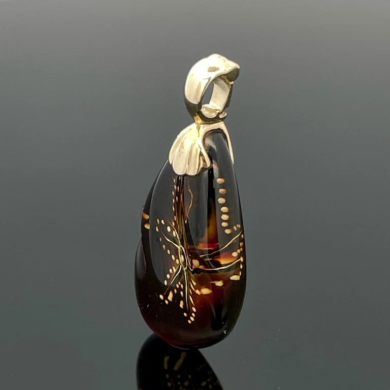 CLIP-ANHÄNGER 375/- GELBGOLD MIT BERNSTEIN SOGNI D'ORO SCHMUCKJAGD - Bild 3 von 4